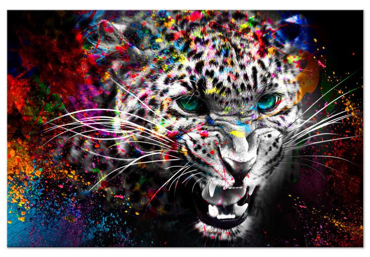 Canvas Print Hunter (1-part) vertical - abstract colorful wild animal