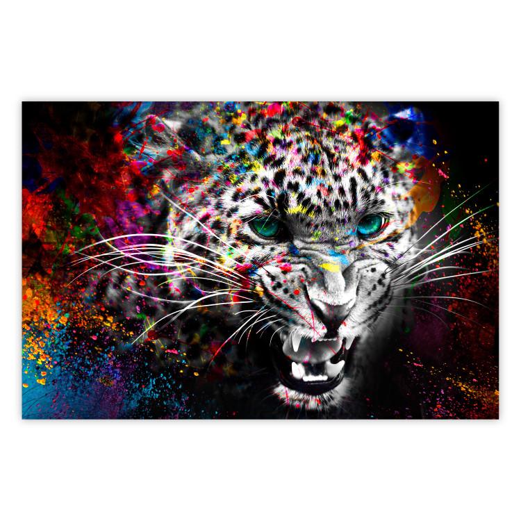 Poster Hunter - abstract animal composition with colorful elements