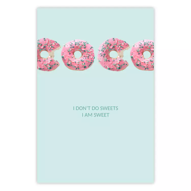 Fashion for Sweets - abstract donut-themed inscription on pastel background