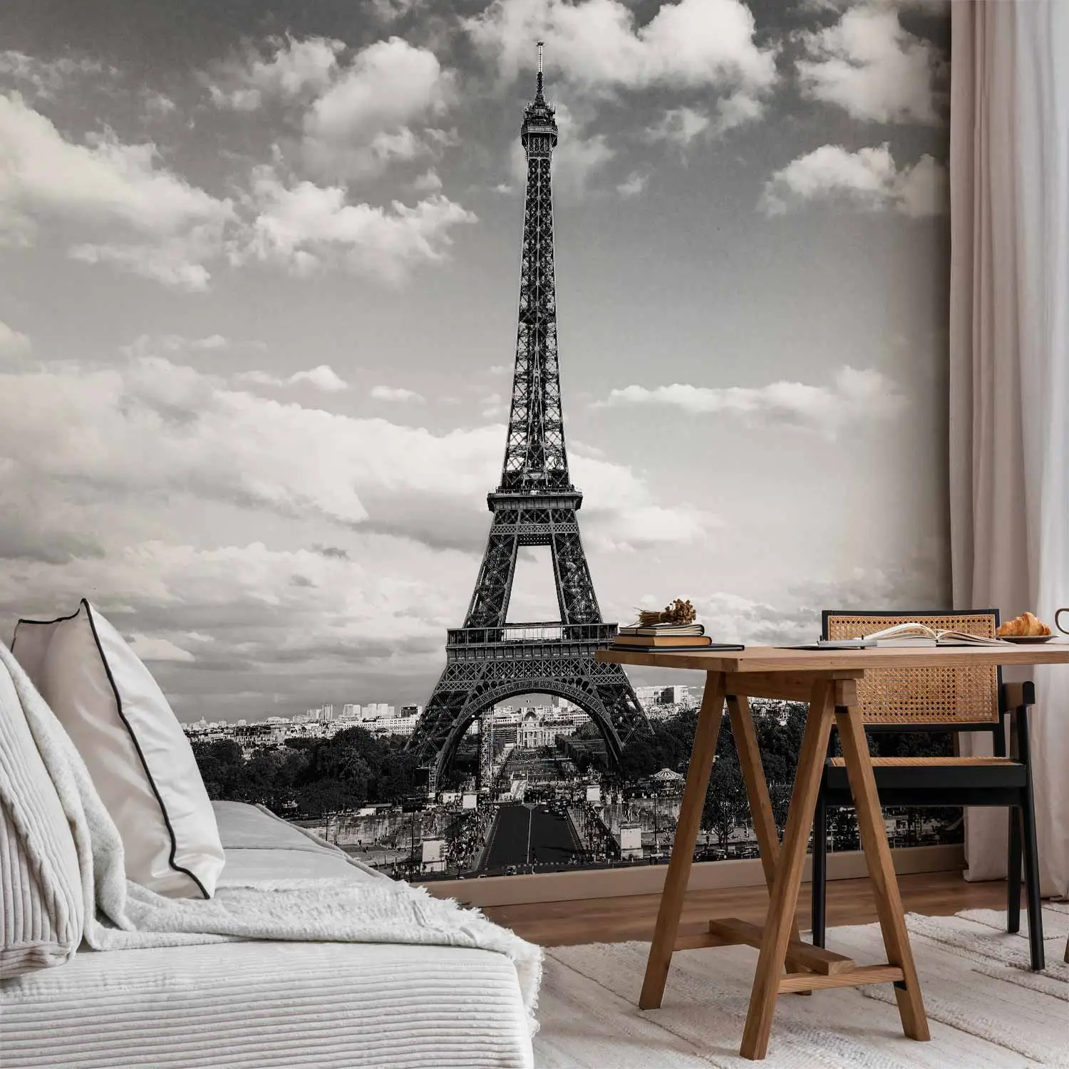 paris black and white wallpaper