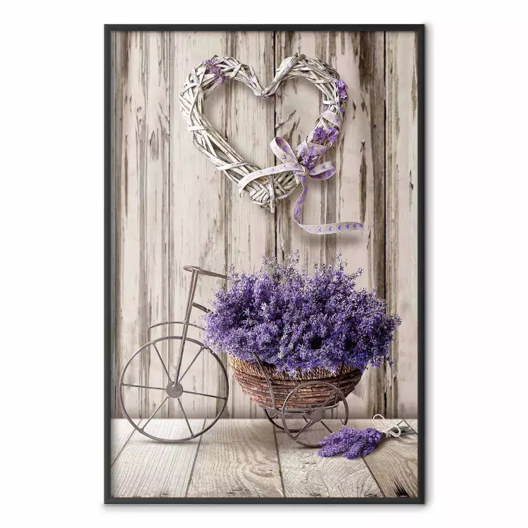 Secret Lavender Bouquet - purple flowers on background of wooden planks