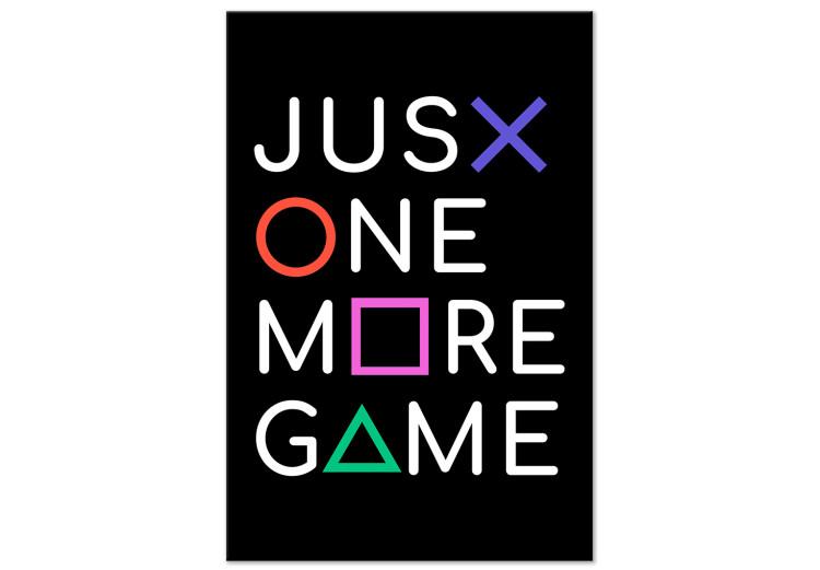 Canvas Print Just One More Game (1-part) vertical - English text with figures