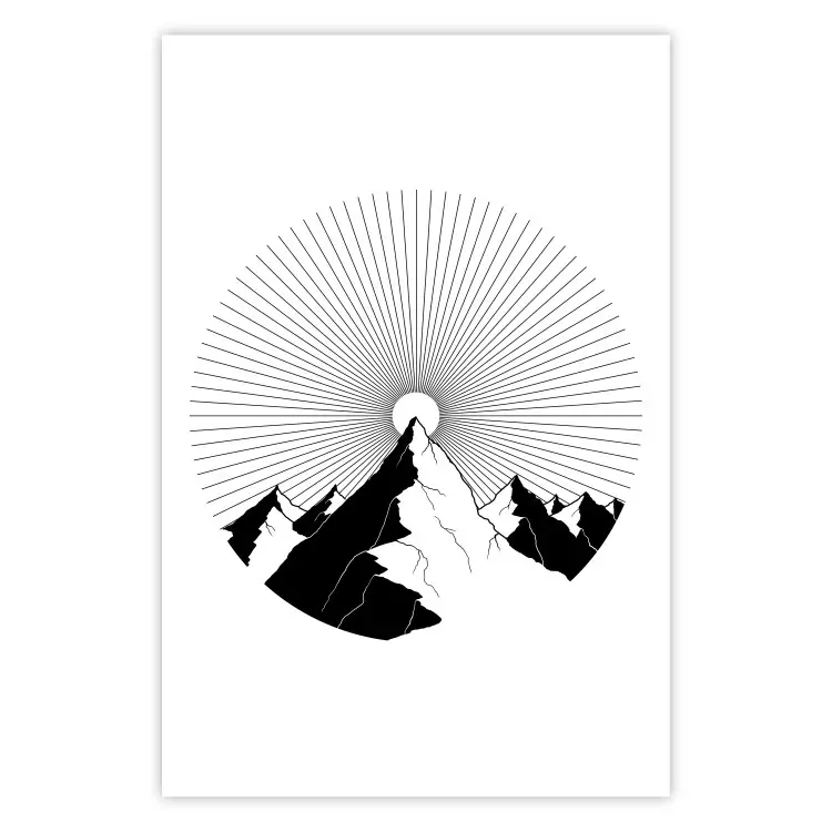 Summit Zenith - abstract black mountain landscape on white background