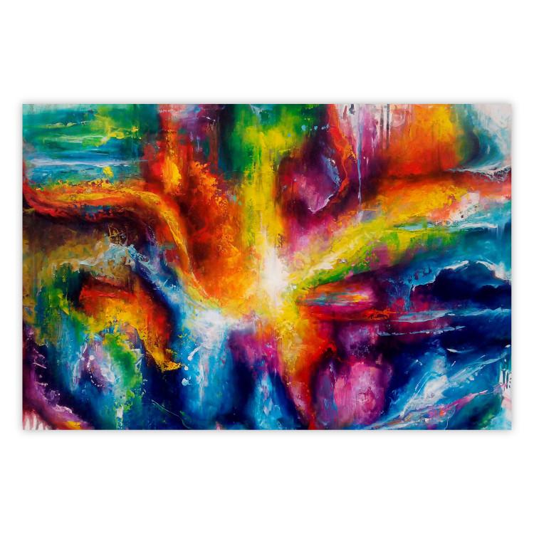 Poster Ray - abstraction of colorful patterns in interesting artistic motif