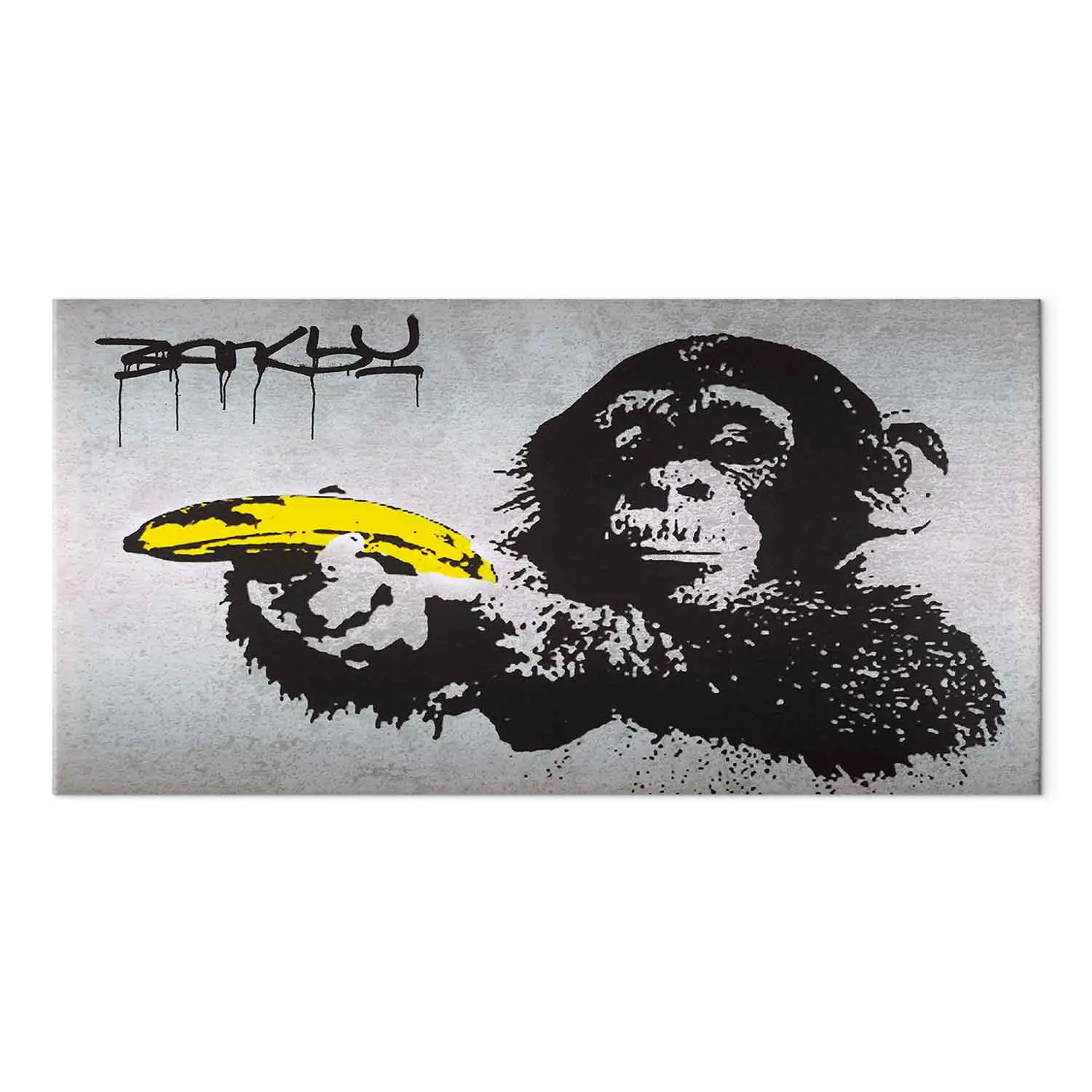 Large canvas print Monkey with Banana Gun by Banksy II - bimago
