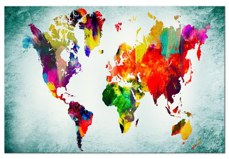 Large canvas print World Map: Green Vignette [Large Format]
