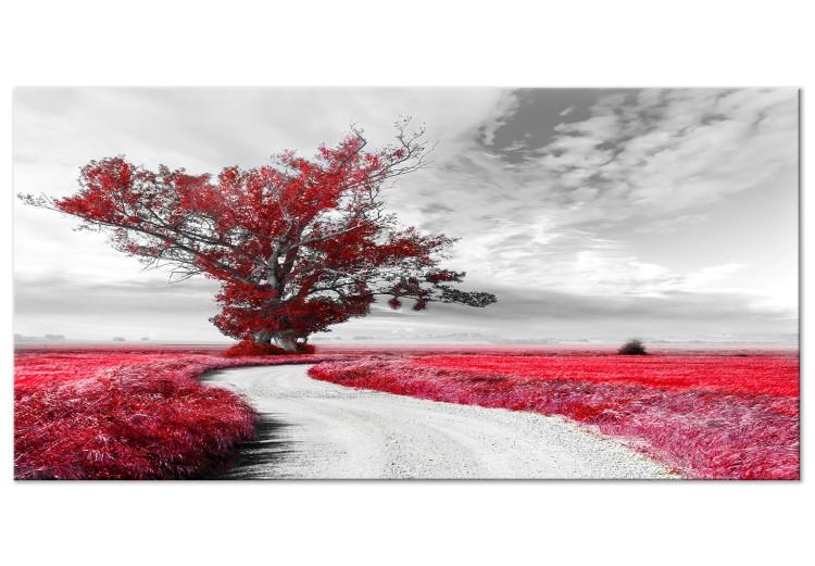 Large canvas print Tree near the Road - Red II [Large Format]
