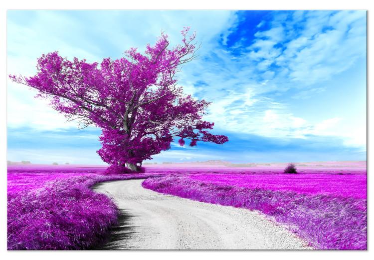 Large canvas print Tree near the Road - Violet [Large Format]