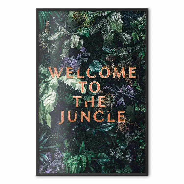Welcome to the Jungle - red English inscription on a jungle background