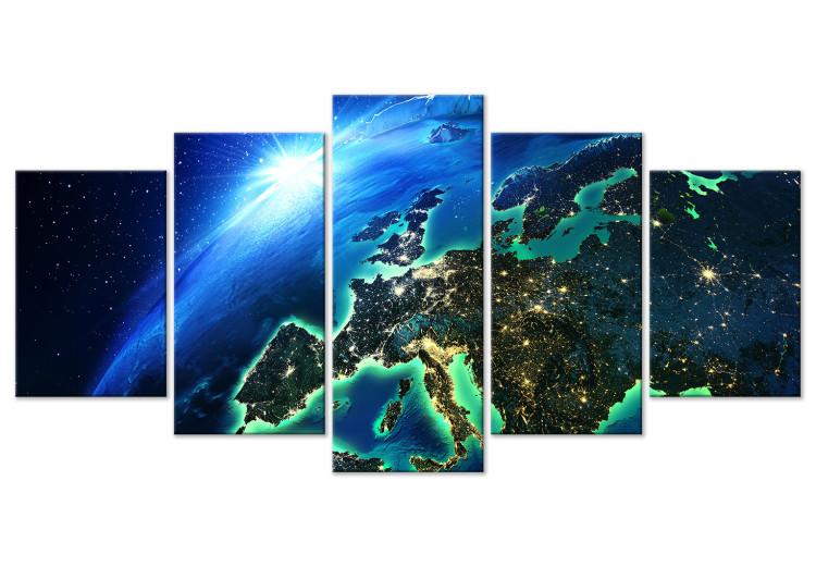Canvas Print Blue Planet (5-part) wide - world seen from space