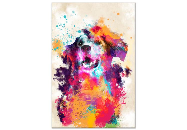 Canvas Print Watercolor Dog (1-part) vertical - futuristic colorful animal