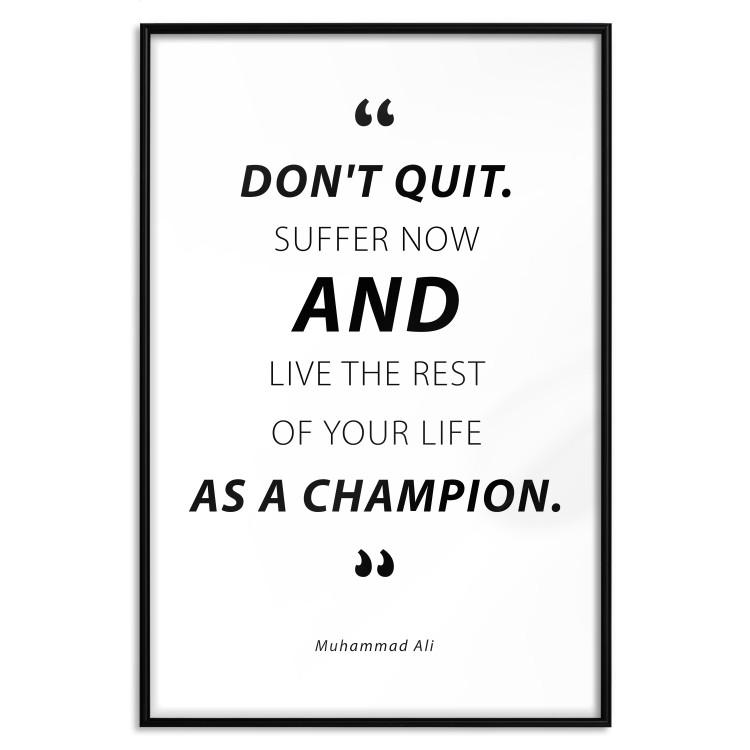 Poster Quote - Muhammad Ali - black and white composition with motivational quotes