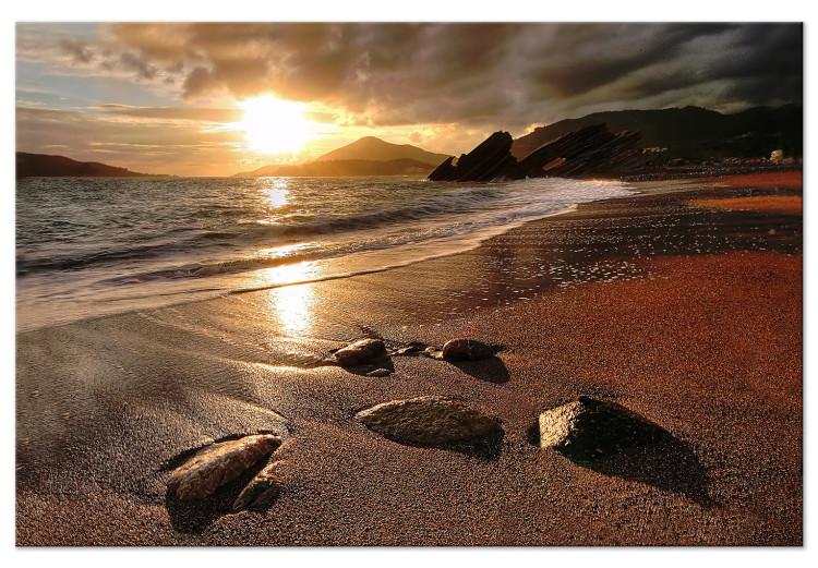 Canvas Print Beach in Rafailovici (1-part) wide - sunset landscape