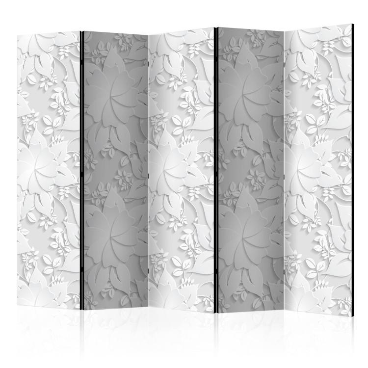 Room Divider Floral Inspirations (5-piece) - decorative composition in white flowers
