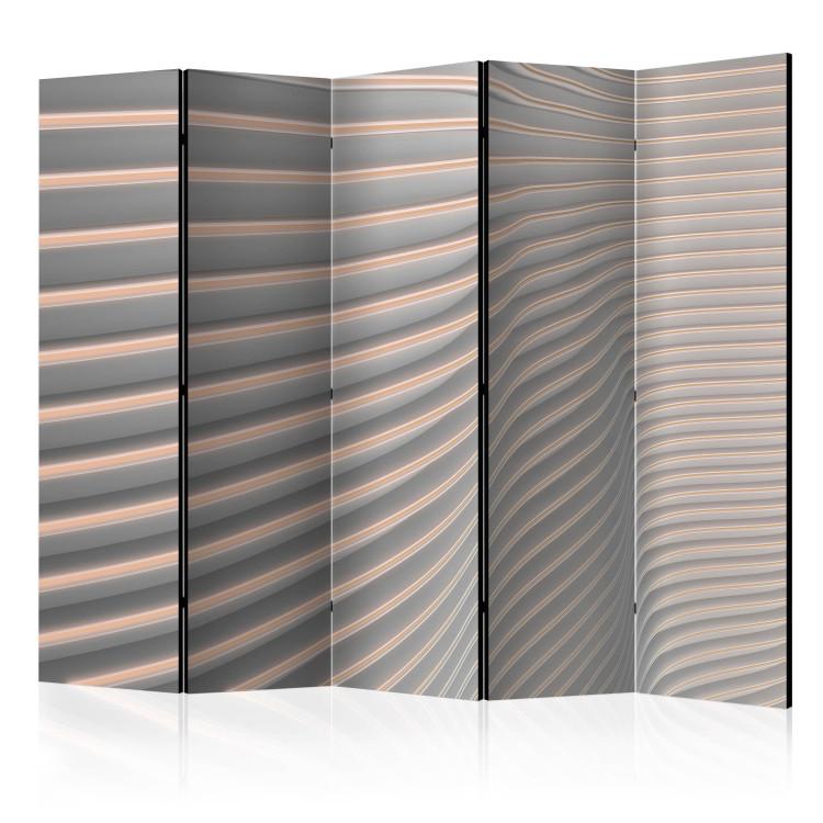 Room Divider Cool Stripes II (5-piece) - gray-orange 3D abstraction