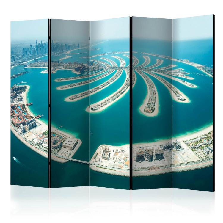 Room Divider Dubai: Palm Island II (5-piece) - marine landscape from a bird's eye view