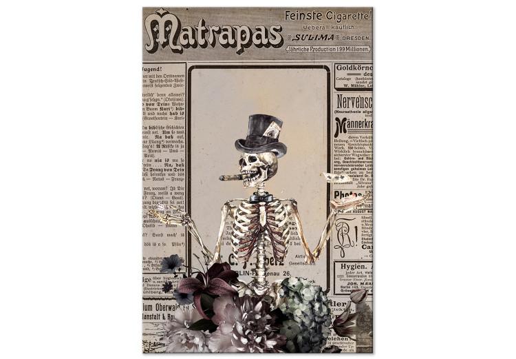 Canvas Print Wizard (1-part) vertical - abstract skeleton with a hat