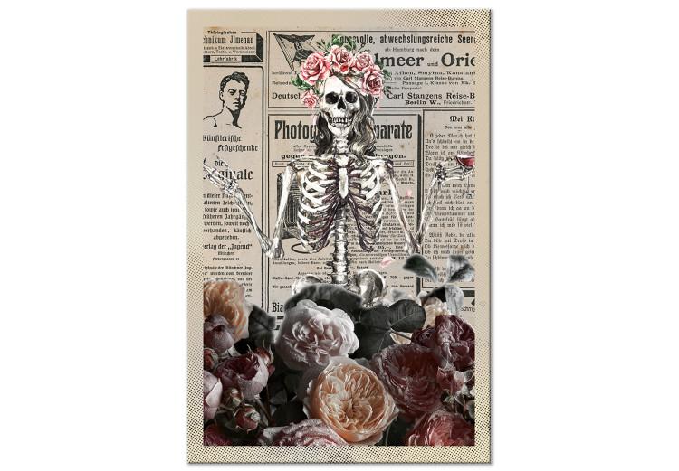 Canvas Print Death and Wine (1-part) vertical - abstract skeleton figure