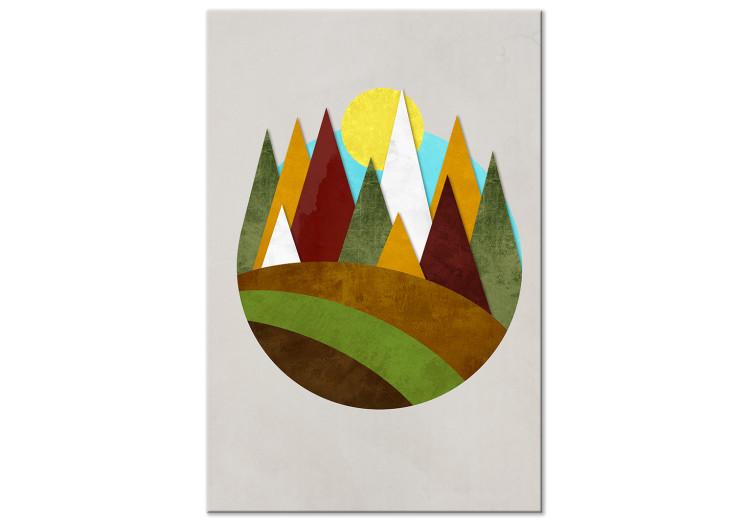 Canvas Print Mountain Trail (1-part) vertical - abstract landscape of forest and mountains