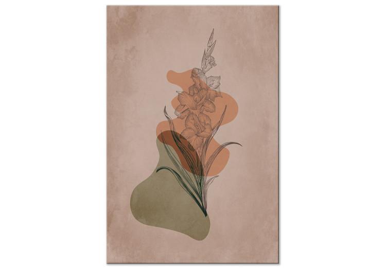 Canvas Print Gladiolus (1-part) vertical - abstract flower in boho motif