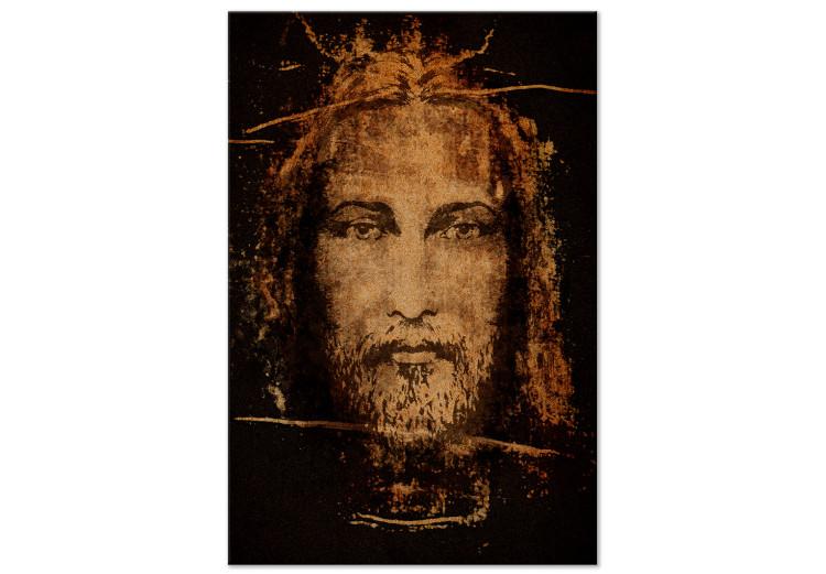 Canvas Print Turin Shroud (1-part) vertical - sacred composition of Jesus