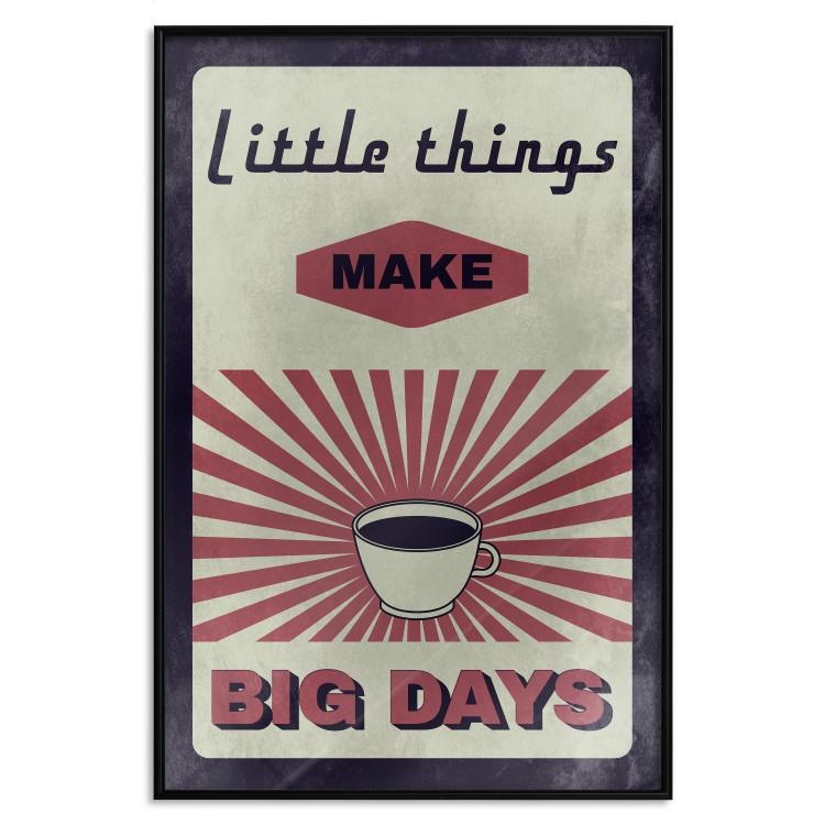 Poster Little Things Big Days - coffee and retro-style English text