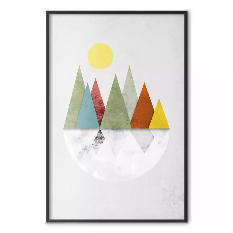 On the Circle - geometric abstraction in colorful mountain peaks and a circle