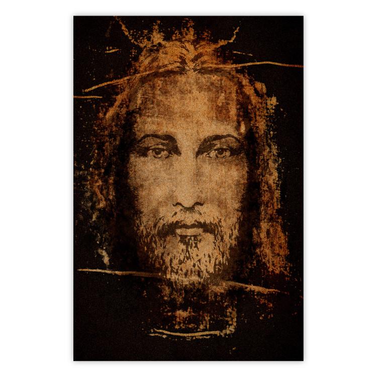 Poster Turin Shroud - sacred composition with reflection of the face of the Son of God
