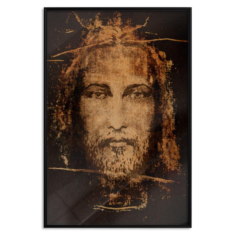 Poster Turin Shroud - sacred composition with reflection of the face of the Son of God