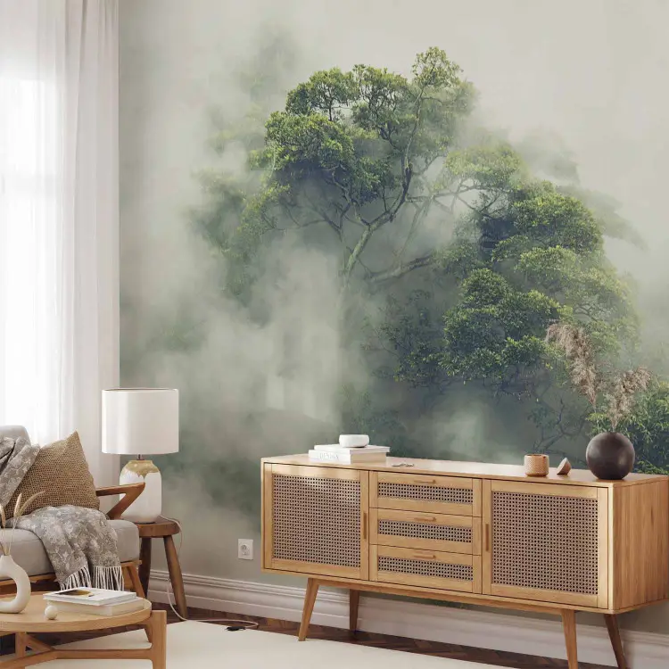 Misty Amazonia - Tropical Forest Wrapped in Fog Among Trees