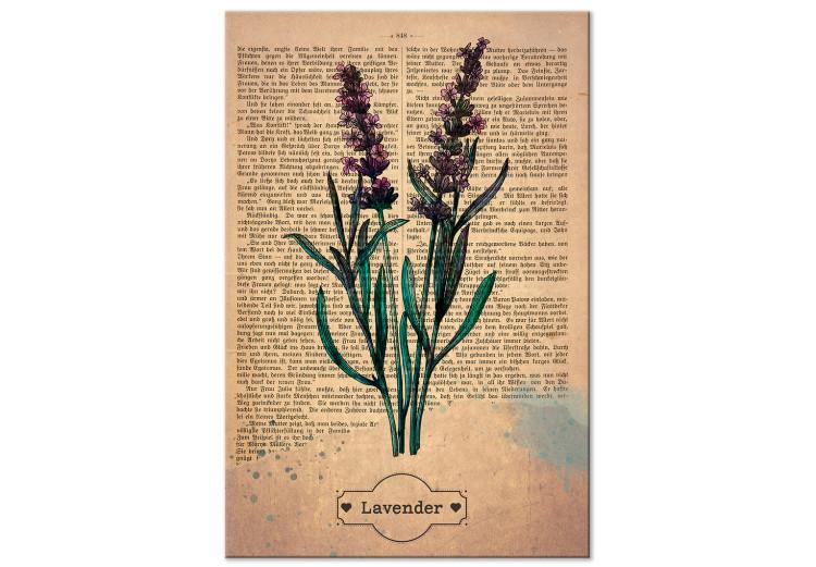 Canvas Print Lavender Memory (1-part) vertical - lavender in vintage style