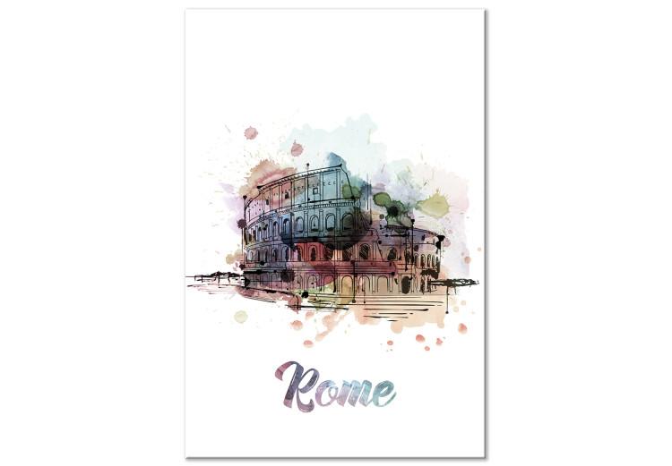 Canvas Print Rainbow Colosseum (1-part) vertical - colorful architecture of Rome