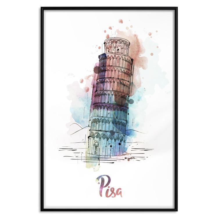 Poster Colorful Memory - colorful architecture of Italy and English text
