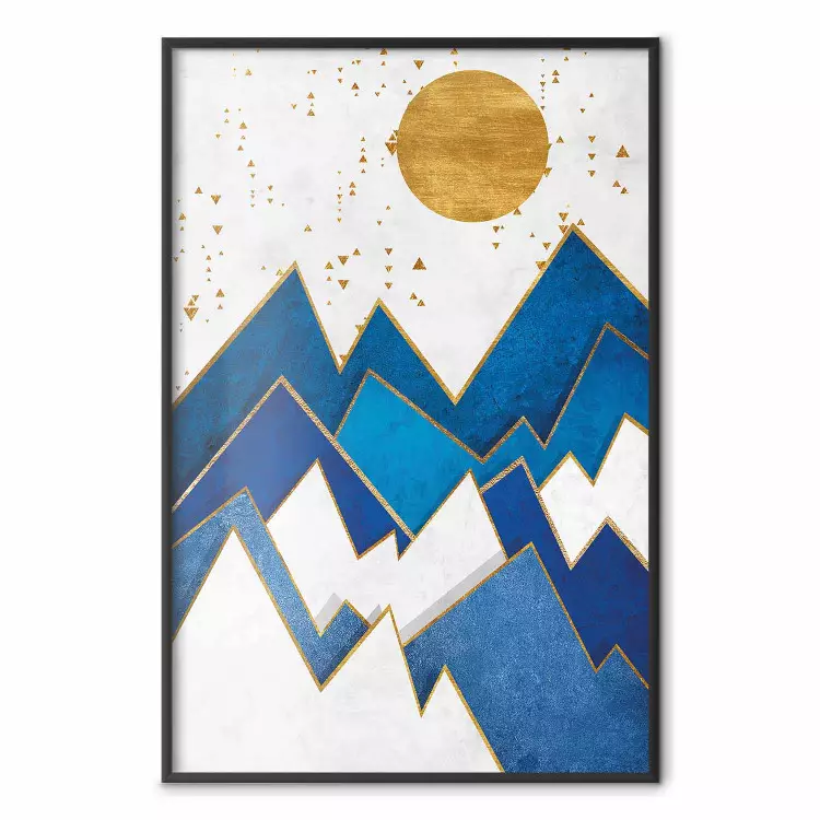 Snowy Peaks - geometric abstraction with winter mountain landscape