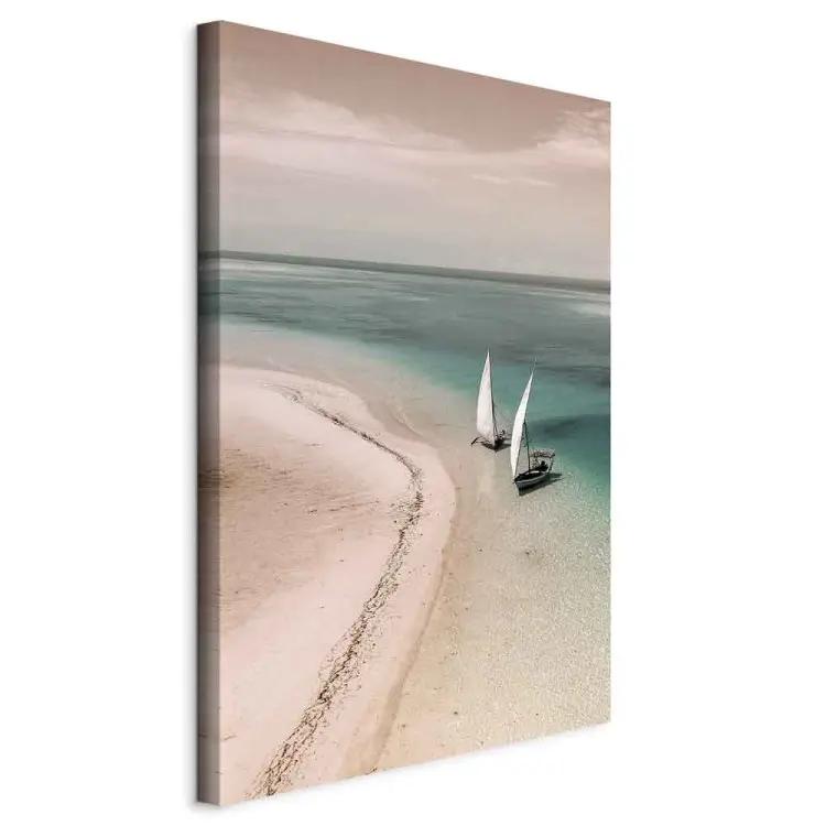 Romantic Coast vertical - seascape with sailboats