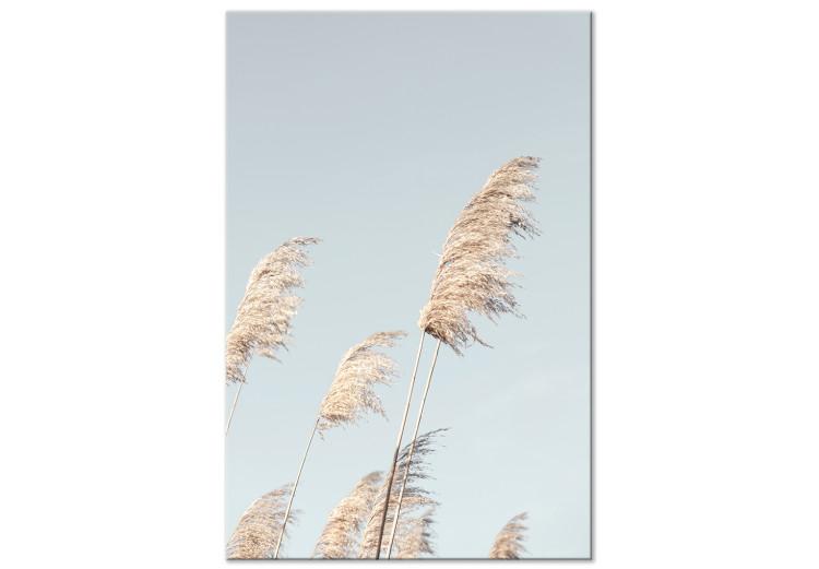 Canvas Print Feathered Ephemera (1-part) vertical - meadow landscape in boho style
