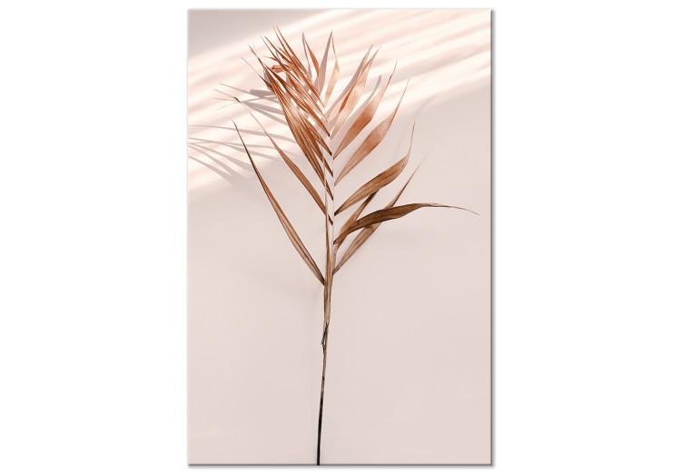 Canvas Print Exotic Shade (1-part) vertical - palm leaves in sepia motif