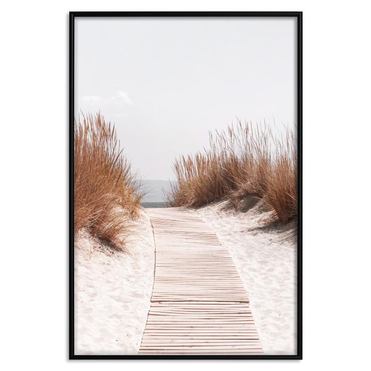 Poster Soft Rustle - seascape of sandy beach against a bright sky