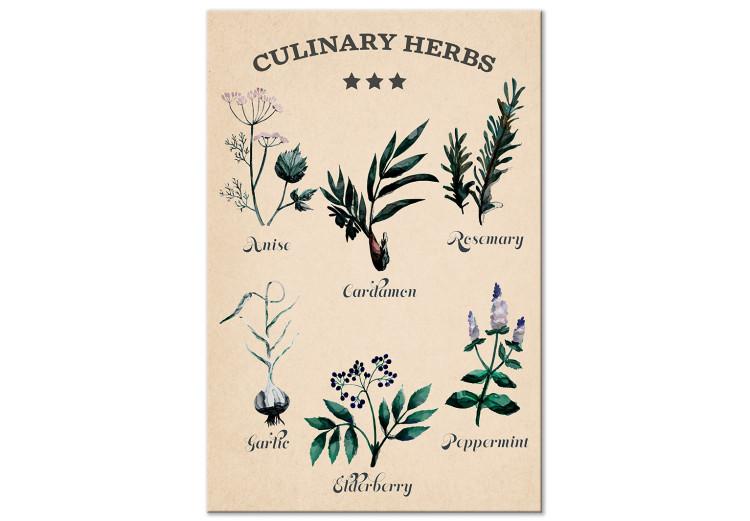 Canvas Print Kitchen Herbs (1-part) vertical - plants in Provencal motif