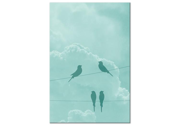 Canvas Print Celadon Sky (1-part) vertical - abstract birds in the sky