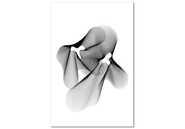 Canvas Print String Theory (1-part) vertical - abstract black and white patterns