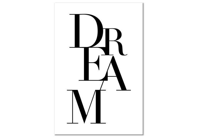 Canvas Print Black Dream (1-part) vertical - abstract black and white inscriptions