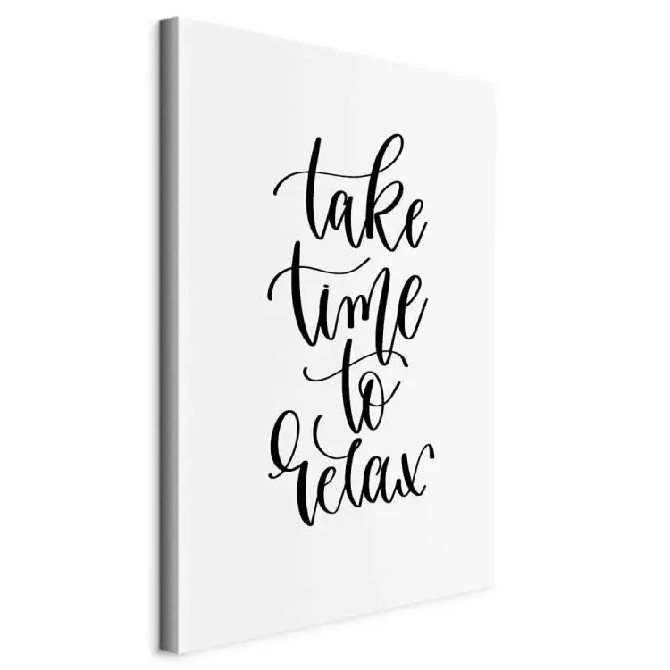 Take Time to Relax vertical - black English inscriptions