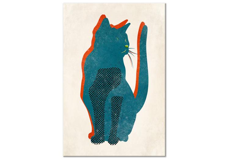 Canvas Print Cat Moods (1-part) vertical - animal abstraction on a light background