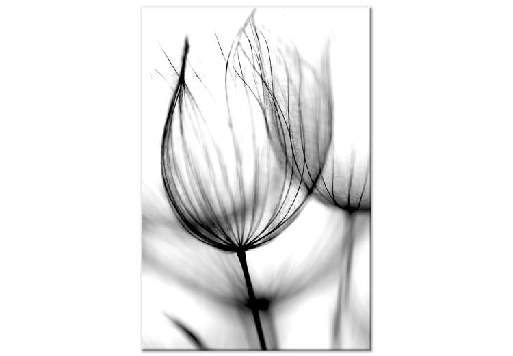 Canvas Print Dandelion in the Wind (1-piece) Vertical - black dandelion sketch