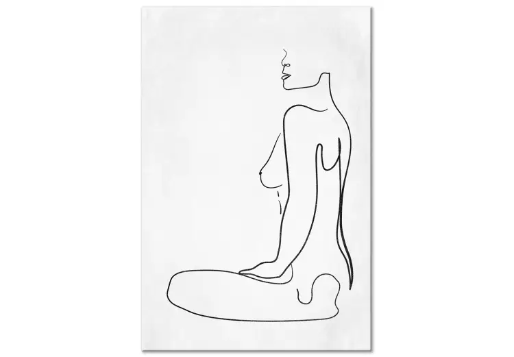 Canvas Print Feminine Form (1-piece) Vertical - abstract female line art