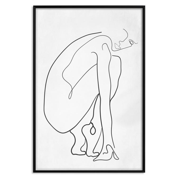 Poster Perfect Line - line art of a female silhouette on a contrasting background