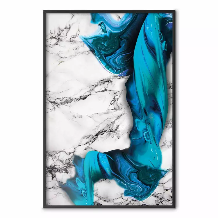 Strong Attraction - blue and abstract pattern on a marble background