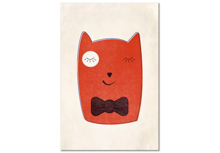 Canvas Print Little Elegance (1-piece) Vertical - orange abstract cat
