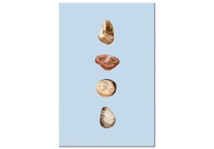 Canvas Print Treasures of Wanderlust (1-piece) Vertical - mountain and sea stones